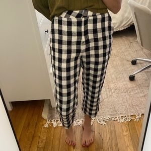 ZARA cropped plaid trousers